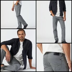 Mavi Zach Straight Leg Regular Rise Twill Gray Modern Casual Soft Pants 30/30